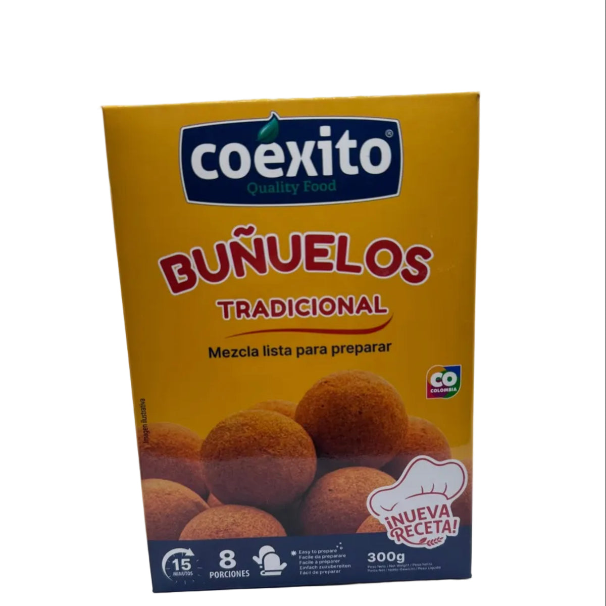 Orange Packung Coéxito Buñuelos Tradicional, kolumbianische Backmischung, 300 g