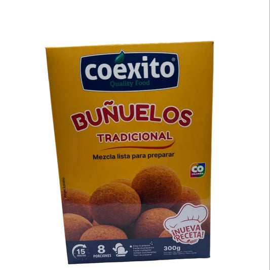 Orange Packung Coéxito Buñuelos Tradicional, kolumbianische Backmischung, 300 g