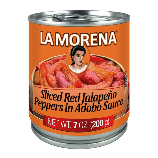 La Morena Sliced Red Jalapeños Peppers in Adobo Sauce 200g